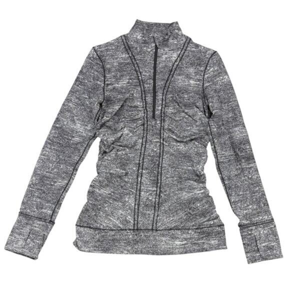 Lululemon Cypress Kiss 1/2 Zip Rulu In Rush Jacquard Black White Size 6 - Picture 4 of 8
